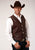 Roper Mens Buffalo Nickel Nappa Brown Leather Leather Vest