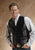 Roper Mens Front Yoke Snaps Black Lamb Leather Leather Vest