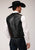 Roper Mens Front Yoke Snaps Black Lamb Leather Leather Vest