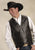 Roper Mens Front Yoke Snaps Dark Brown Lamb Leather Leather Vest