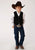 Roper Kids Boys Double D Ring Belt Black Suede Leather Vest