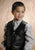 Roper Kids Boys Nappa Yokes Black Lamb Leather Leather Vest
