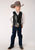Roper Kids Boys Nappa Yokes Black Lamb Leather Leather Vest
