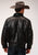 Roper Mens Western Bomber Black Leather Leather Jacket