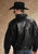 Roper Mens Western Bomber Black Leather Big Leather Jacket
