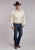 Roper Mens Roping Steers Cream Poly/Rayon L/S Shirt