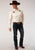 Roper Mens Cream 100% Cotton Retro L/S Eagle Flag Shirt