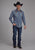 Roper Mens Tattoo Horseshoe Medium Wash Cotton Blend L/S Shirt
