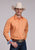 Roper Mens 2924 Solid Poplin Tangerine 100% Cotton L/S Shirt