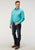 Roper Mens 1916 Solid Poplin Turquoise 100% Cotton Snap L/S Shirt