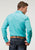 Roper Mens 1916 Solid Poplin Turquoise 100% Cotton Snap L/S Shirt