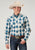 Roper Mens 1892 Arrow Dobby Blue 100% Cotton L/S Shirt