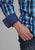 Roper Mens 2173 Aztec Dobby Blue 100% Cotton L/S Shirt