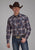 Roper Mens 2176 Arrow Dobby Brown/Blue 100% Cotton L/S Shirt