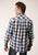 Roper Mens Denim Plaid Blue 100% Cotton L/S Shirt