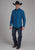 Roper Mens 2181 Aztec Tile Blue 100% Cotton L/S Shirt