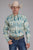 Roper Mens Tropical Resort Print Tan/Blue 100% Cotton L/S Shirt