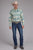 Roper Mens Tropical Resort Print Tan/Blue 100% Cotton L/S Shirt