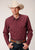 Roper Mens Texture Diamond Red 100% Cotton L/S Shirt