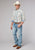 Roper Mens Vertical Aztec Stripe White 100% Cotton L/S Shirt