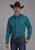 Roper Mens 2170 Micro Aztec Blue 100% Cotton L/S Shirt