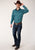 Roper Mens Turquoise 100% Cotton Agave Paisley L/S Shirt