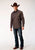 Roper Mens Diamond Medallion Brown 100% Cotton L/S Shirt