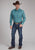 Roper Mens 2244 Castile Foulard Turquoise 100% Cotton L/S Shirt