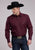 Roper Mens Garnet Medallion Wine 100% Cotton L/S Shirt