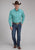 Roper Mens 2250 Four Point Foulard Turquoise Cotton Blend L/S Shirt