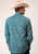 Roper Mens Turquoise 100% Cotton Upstream Paisley L/S Shirt L