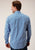 Roper Mens Diamond Star Geo Blue Cotton Blend L/S Shirt
