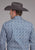 Roper Mens Prairie Paisley Blue 100% Cotton L/S Shirt