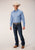 Roper Mens Thistle Foulard Blue 100% Cotton L/S Shirt