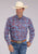 Roper Mens Heritage Paisley Wine/Blue 100% Cotton L/S Shirt