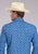 Roper Mens Ribbon Medallion Blue 100% Cotton L/S Shirt