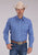 Roper Mens 2508 Stretch Foulard Blue Cotton Blend L/S Shirt