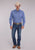 Roper Mens 2508 Stretch Foulard Blue Cotton Blend L/S Shirt
