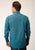 Roper Mens Vintage Teal Green 100% Cotton L/S Shirt