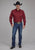 Roper Mens 2163 Diamond Stretch Red Cotton Blend L/S Shirt