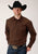 Roper Mens Brown 100% Cotton Black Fill L/S Snap Shirt