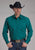 Roper Mens 2249 Black Fill Teal 100% Cotton L/S Shirt