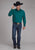 Roper Mens 2249 Black Fill Teal 100% Cotton L/S Shirt