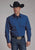 Roper Mens 2249 Black Fill Blue 100% Cotton L/S Shirt