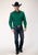 Roper Mens Solid Black Fill Green 100% Cotton L/S Shirt