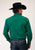 Roper Mens Solid Black Fill Green 100% Cotton L/S Shirt