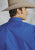Roper Mens Blue 100% Cotton L/S Snap 1 Pt Back Yoke Poplin Western Shirt