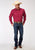 Roper Mens Stretch Poplin Red Cotton Blend L/S Shirt