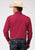 Roper Mens Stretch Poplin Red Cotton Blend L/S Shirt