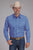 Roper Mens 2388 Poplin Stretch Periwinkle Cotton Blend L/S Shirt